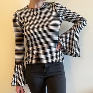 Zara bell-sleeve striped top